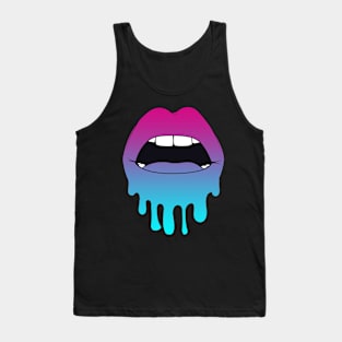 Vaporwave Dripping Lips Open Mouth Tank Top